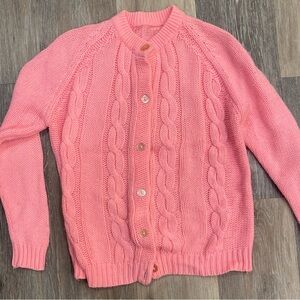 Vintage 50/60s Bubble Gum Pink Cable Knit Women's Sweater